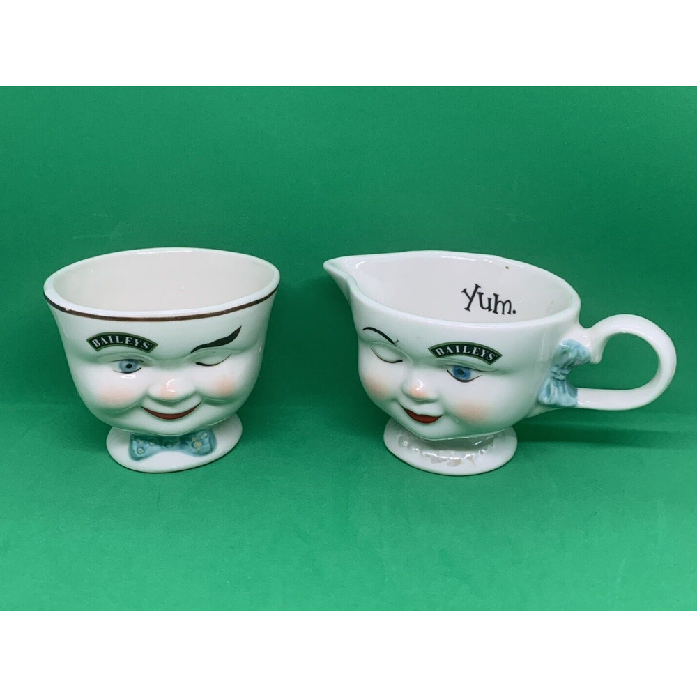 Baileys Irish Cream Tea Cups His & Hers Winking Yum 1996 Limited Edition Vintage